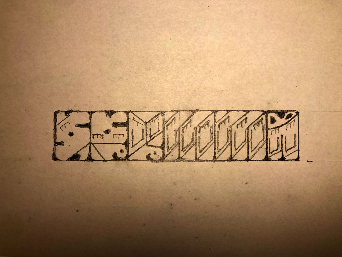 A Drawing letters of stemma